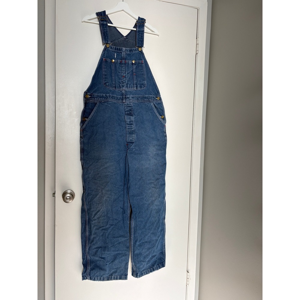 Dickies Overalls 38 x 32 Blue Denim Bib Workwear Carpenter Vintage Dungarees